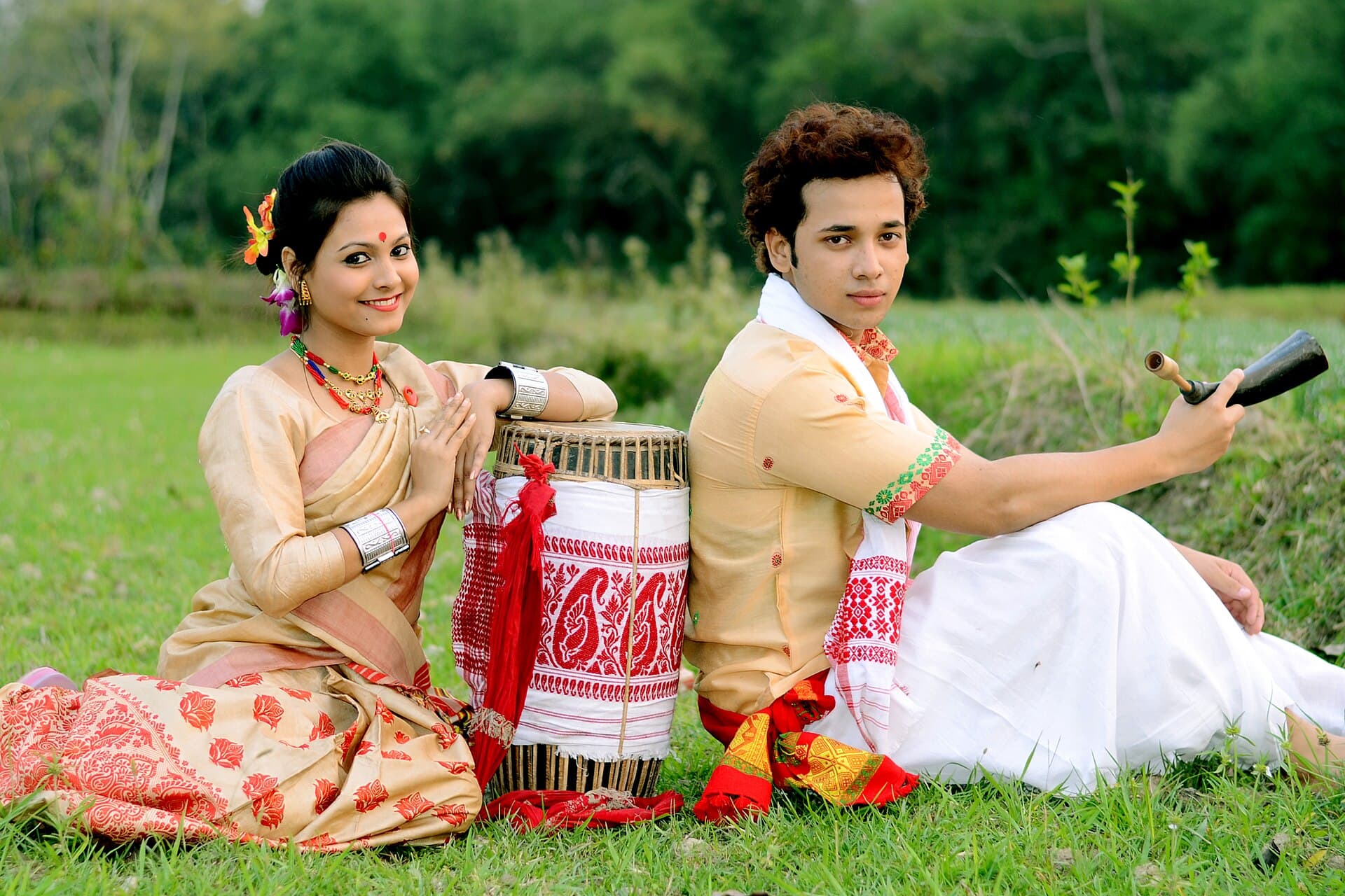 Crowd at an evening Bihu Sanmilani function at Latasil Playground, Guwahati