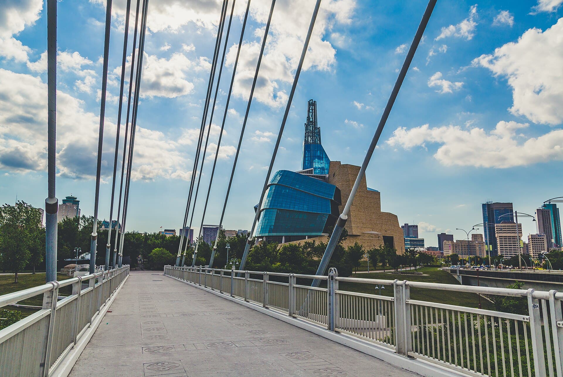The Esplanade Riel pedestrian bridge over the Red River between The Forks and Saint Boniface