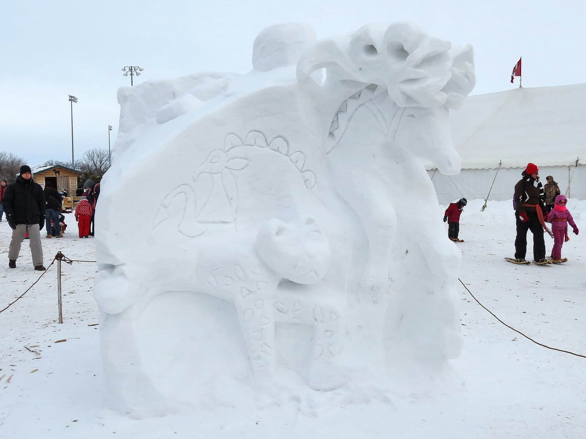 Snow sculptures at Festival du Voyageur in Whittier Park, Winnipeg