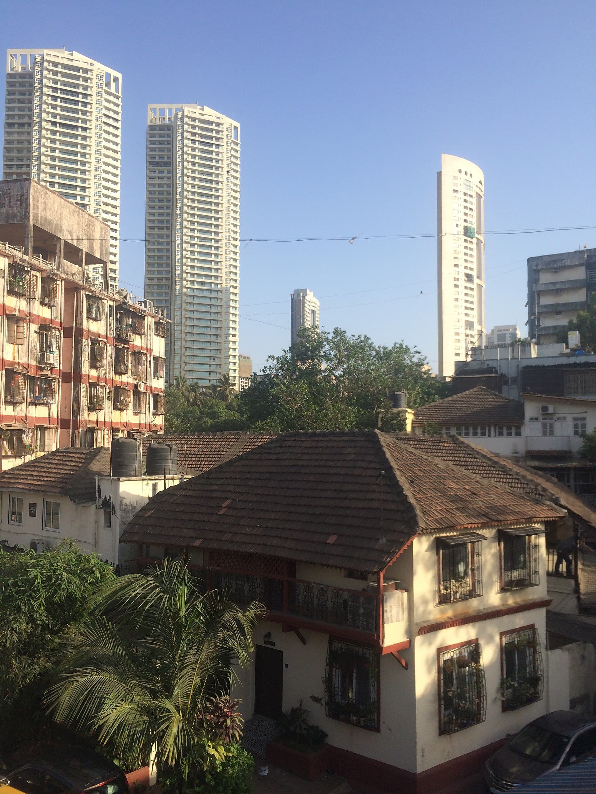 Mumbai skyline in winter haze seen from Mahalaxmi Racecourse