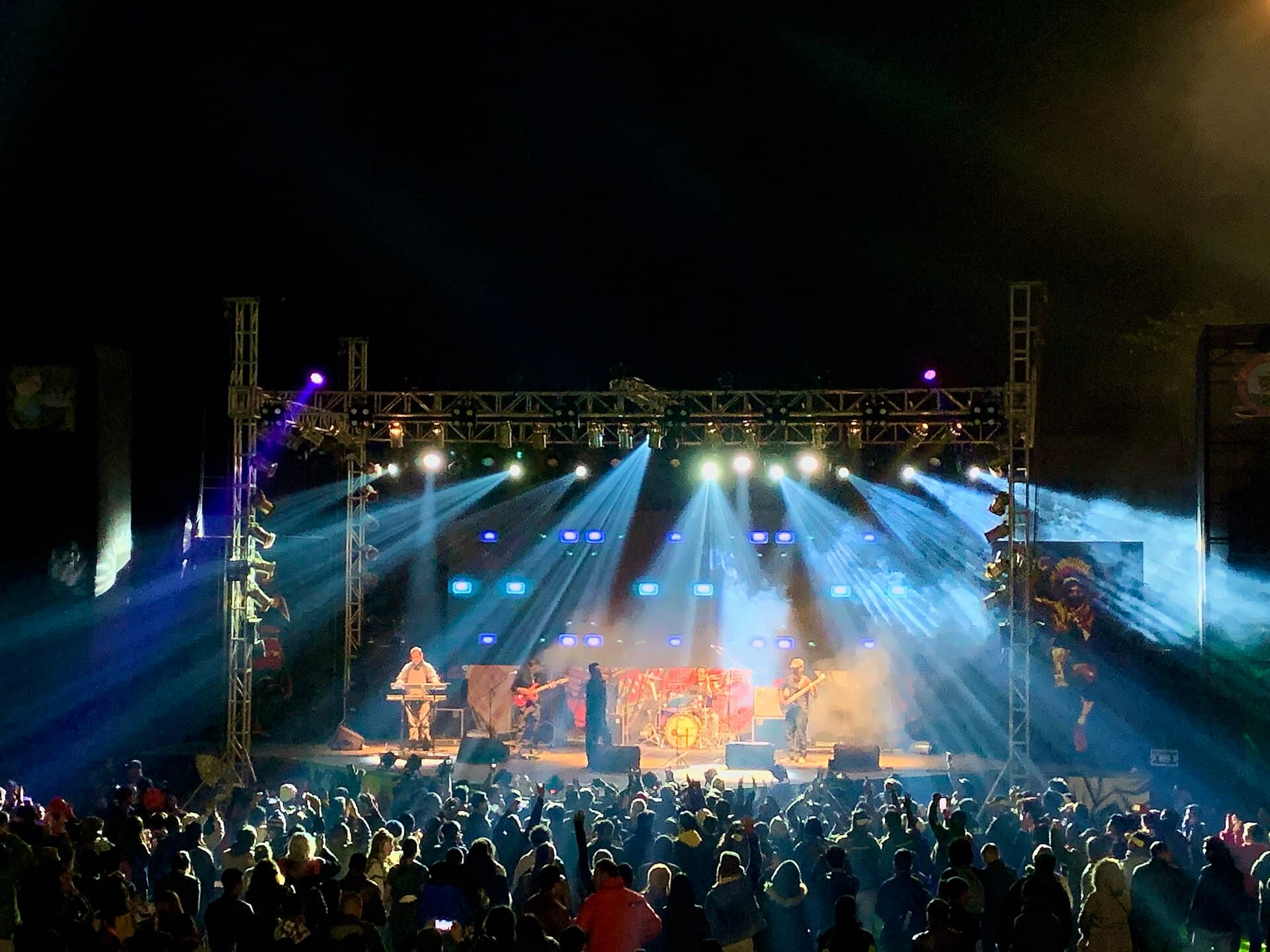 The Hornbill International Rock Festival crowd at night in Kohima