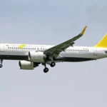 Royal Brunei airplane flying through a clear blue sky with minimal clouds in the background