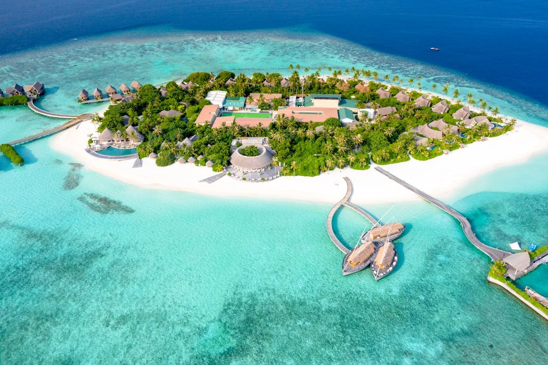 Sustainable luxury resort with eco-friendly design features and renewable energy sources