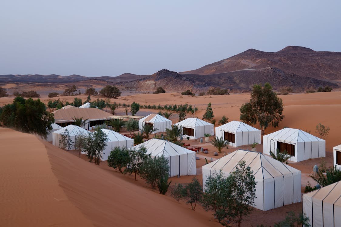 Luxury safari tent accommodation with high-end furnishings in an exotic destination