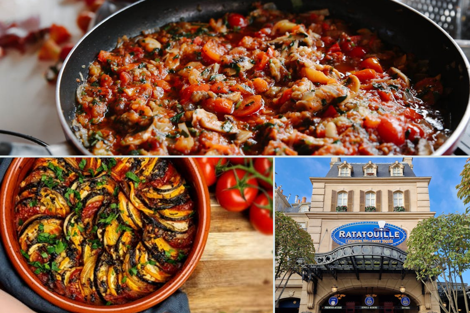 Colorful Ratatouille dish with vegetables and herbs, representing the best local food in France