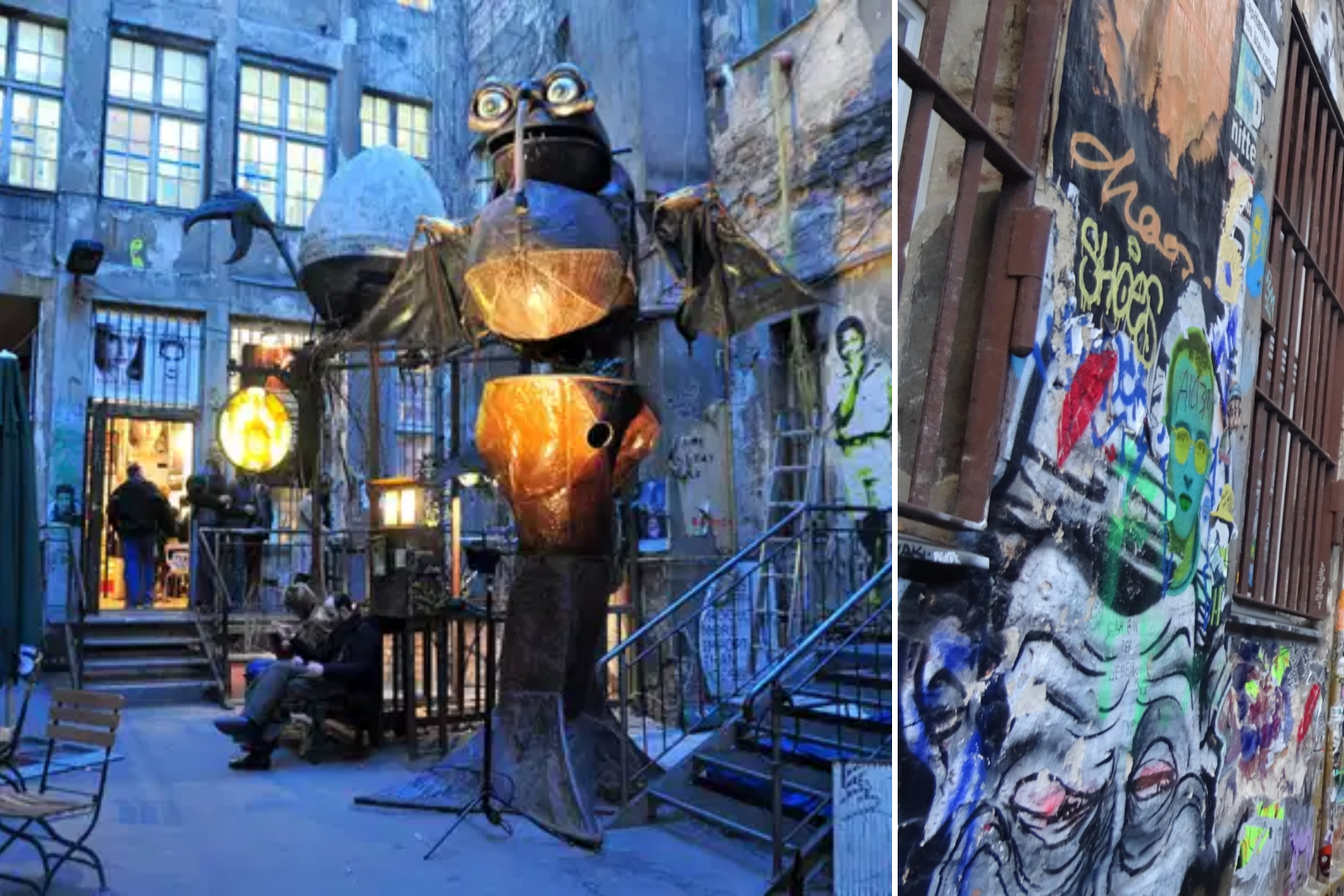 Vibrant street art in Dead Chicken Alley - Mitte urban art exploration