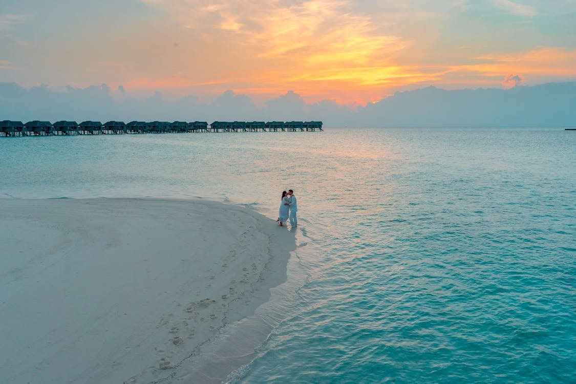 Perfect sunset during the best time to visit the Maldives