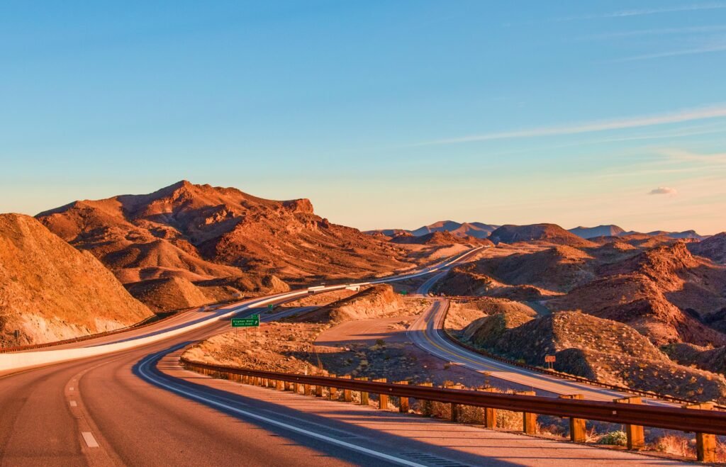 scenic overlook on a mountain road in usa