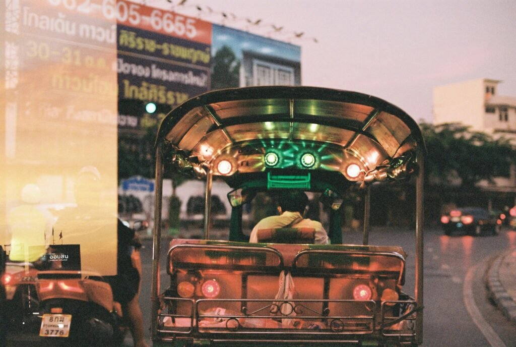 Transportation options for first solo trip to Southeast Asia including tuk-tuks and ferries"]