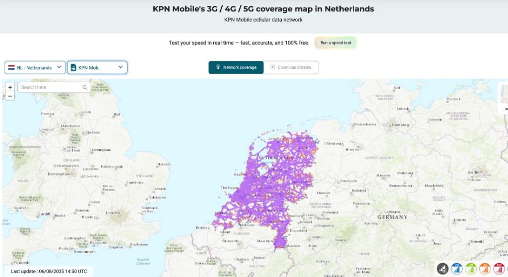 KPN Mobile coverage map in Netherlands