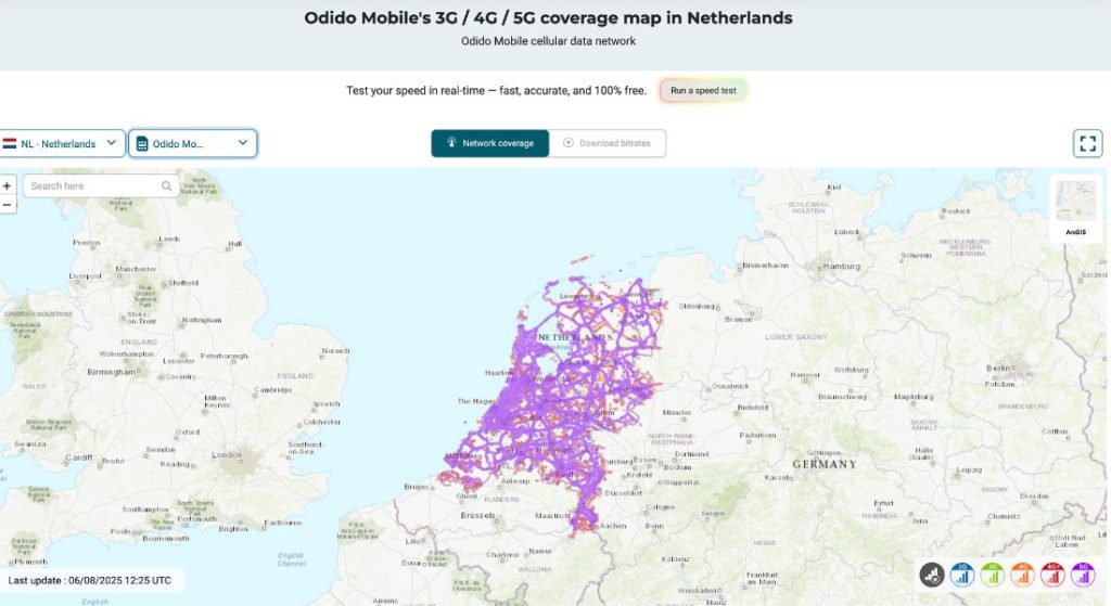 Odido Mobile coverage map in Netherlands